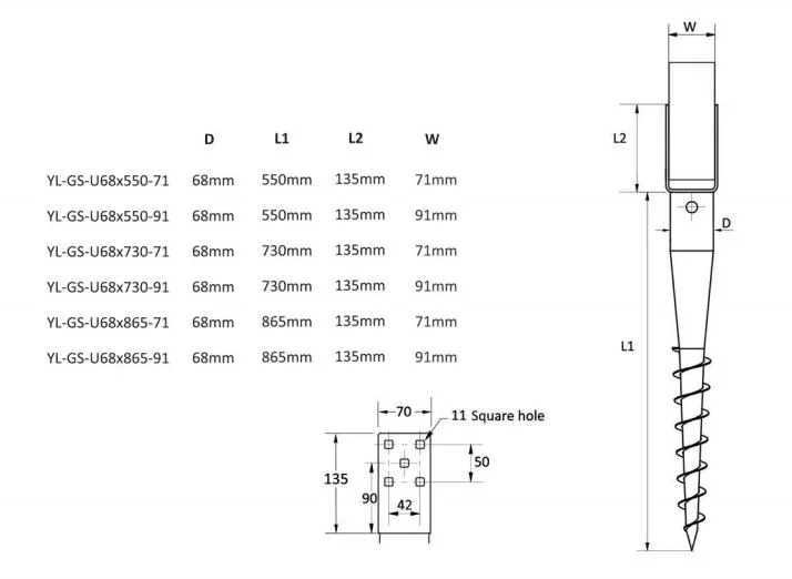 Solar Panel Mounting Screw Pile Solar Farm System Ground Mounting System U Shape Ground Screw No Dig Wood House