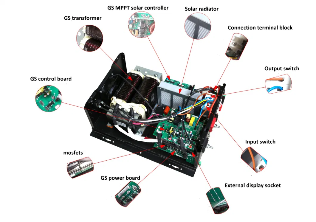 Pure Sine Wave MPPT Solar Inverter Hybrid Charger Inverter 8kw 10kw 12kw