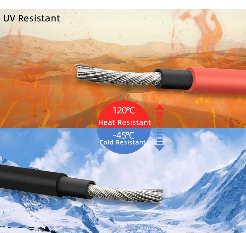 6mm2 10 AWG Cable PV Cable TUV UL Standard for Solar Power Solar Cable