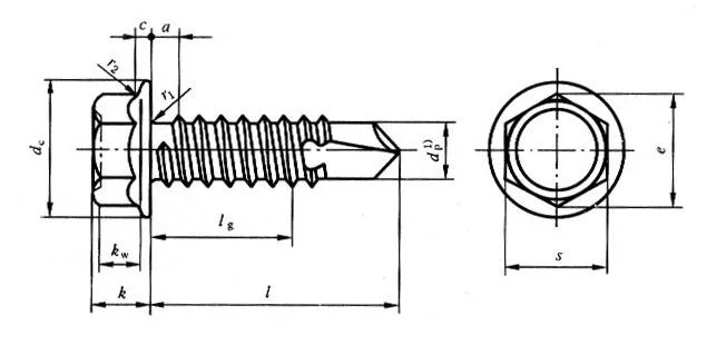 Factory Price Carbon Steel /Ss Steel Self Tapping Roofing Screws with EPDM Washers Hex Head PVC Washer