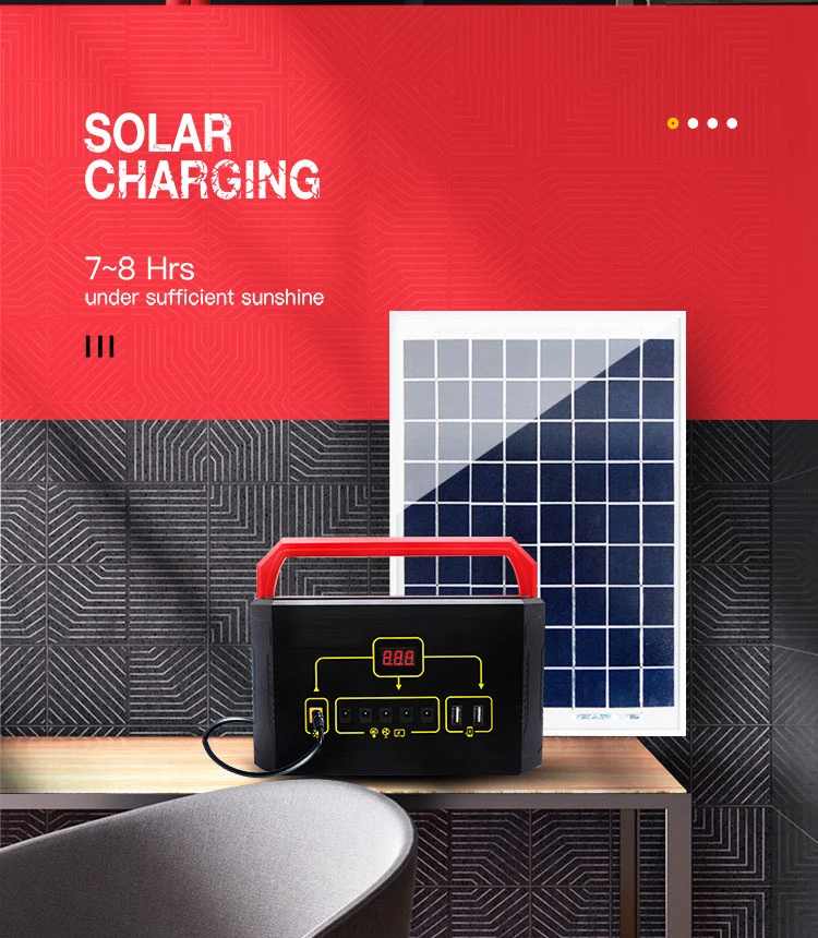 Solar System Continuous Charging, Support for TV Fans, Three-Lamp Solar Clean Energy Home System with Large Batteries to Continuously Supply Power to Nigeria.