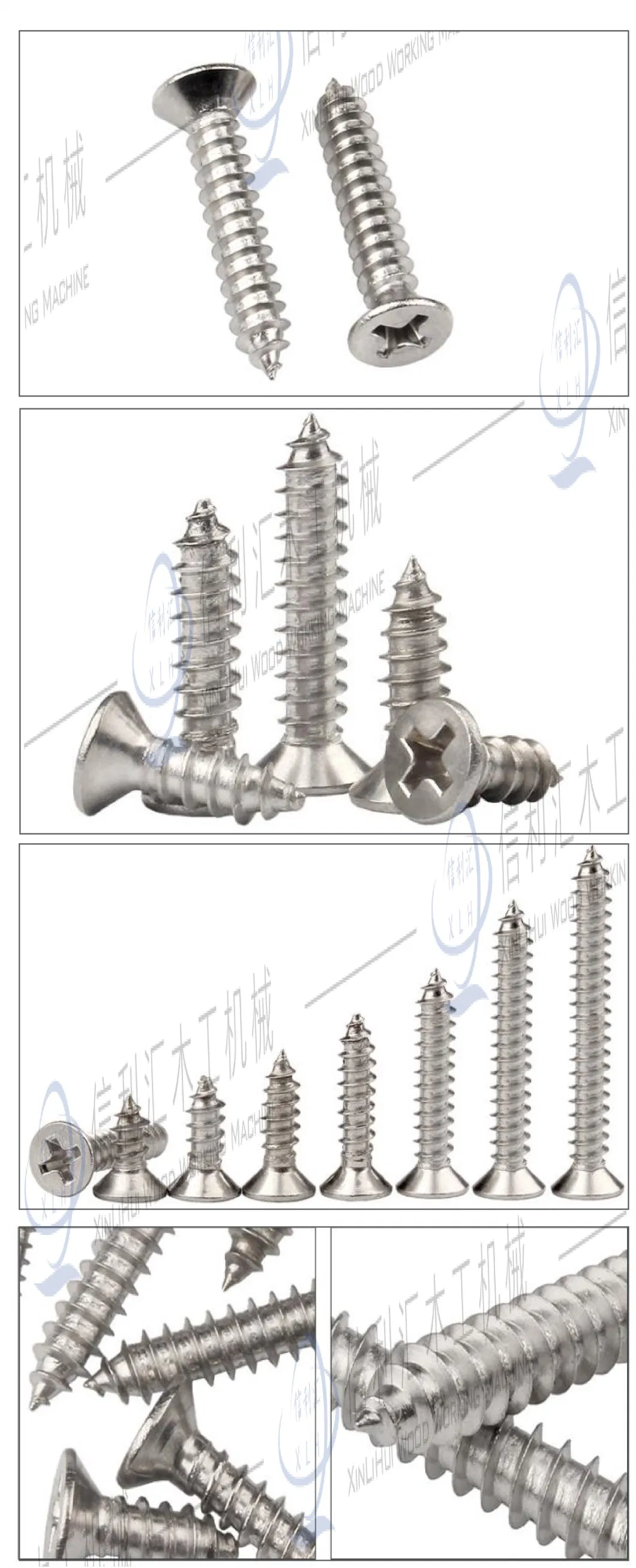 China Metal Self-Tapping Thread Screw Manufacturer Custom M1.4 M2 M3 M4 M5 M6 Self Tapping Fasteners Screws for Plastic Counter Sunk Chipboard Screw