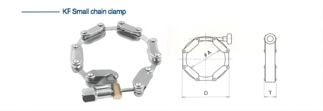 Rycome Vacuum Component China Suppliers Kf10cc Kf16cc Kf25cc Kf40cc Kf50cc Kf63cc Small Steel Chain Clamp