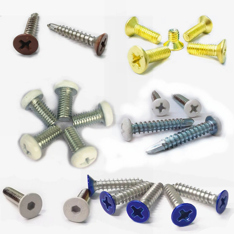 Steel Zinc Plated M1 M1.2 M1.6 M1.8 M2 M3 Miniature Color Self Tapping Painted Head Screw