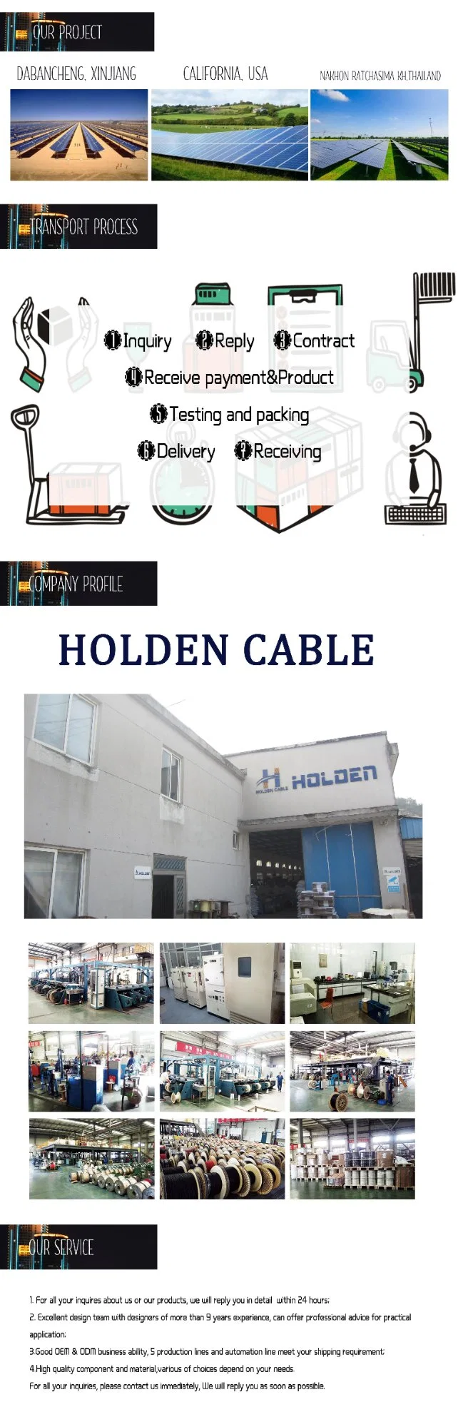 High Standard Panel Wiring 6mm 4mm Solar Copper Cable