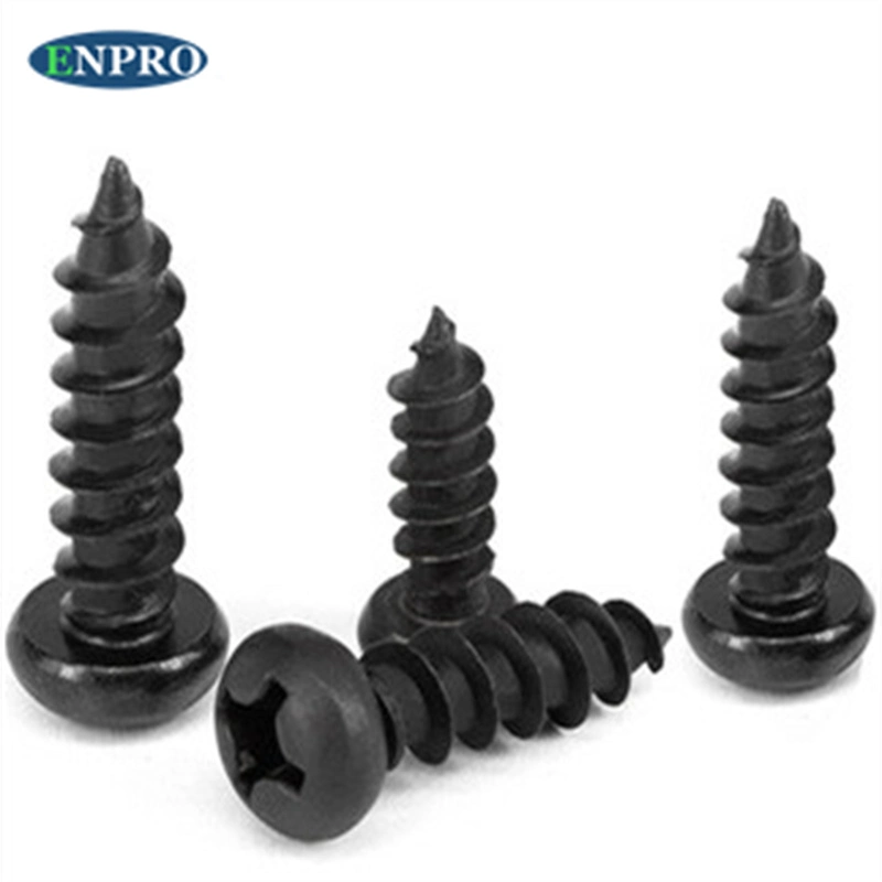 Carbon Steel Black M2 M2.3 M2.6 M3 M3.5 M4 Phillips Pan Framing Head Self Tapping Screw for Plastic