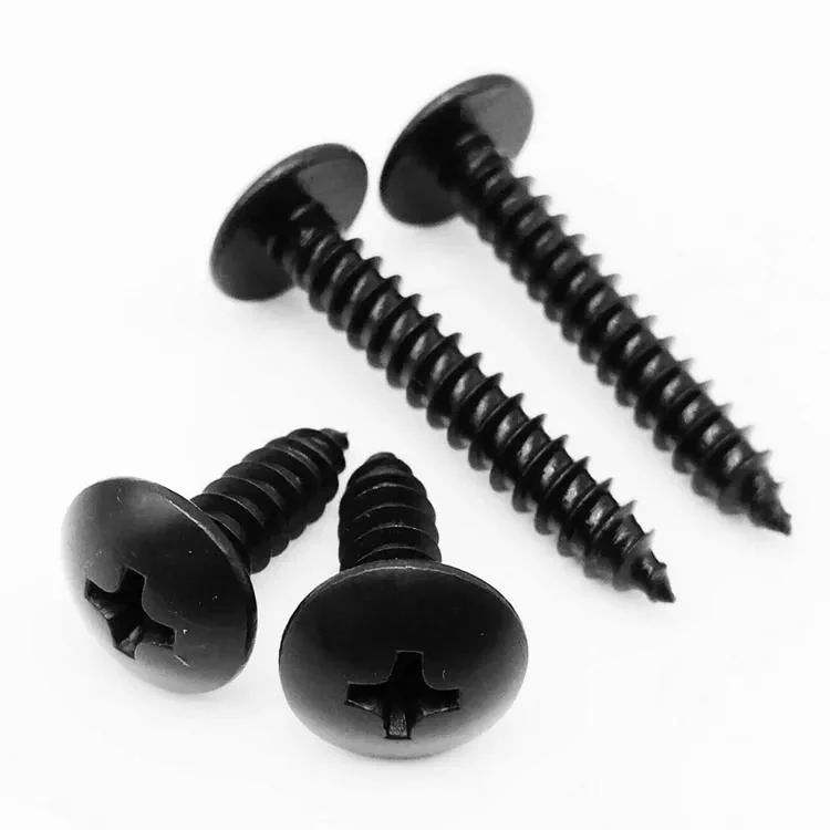 M2 M3 M4 M5 M6 Coarse Thread Pan Truss Head Self Tapping Black Phillips Screws