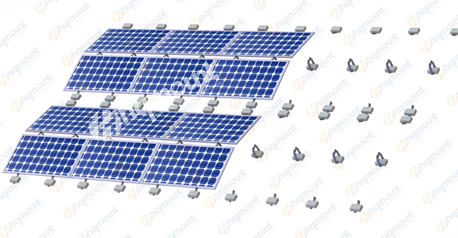 Solar Bracket One Row with Landscape PV Mounting System for Ballast Type