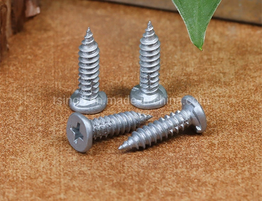 TGR/Tsingri Carbon Steel Coated Four Claws Flat Head Self-Tapping Screws with Cutting Thread