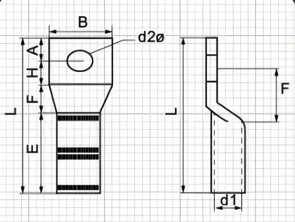 Ground Lugs 90 Degree Bend AWG Wire Lugs Connector Lug for Wire Cable