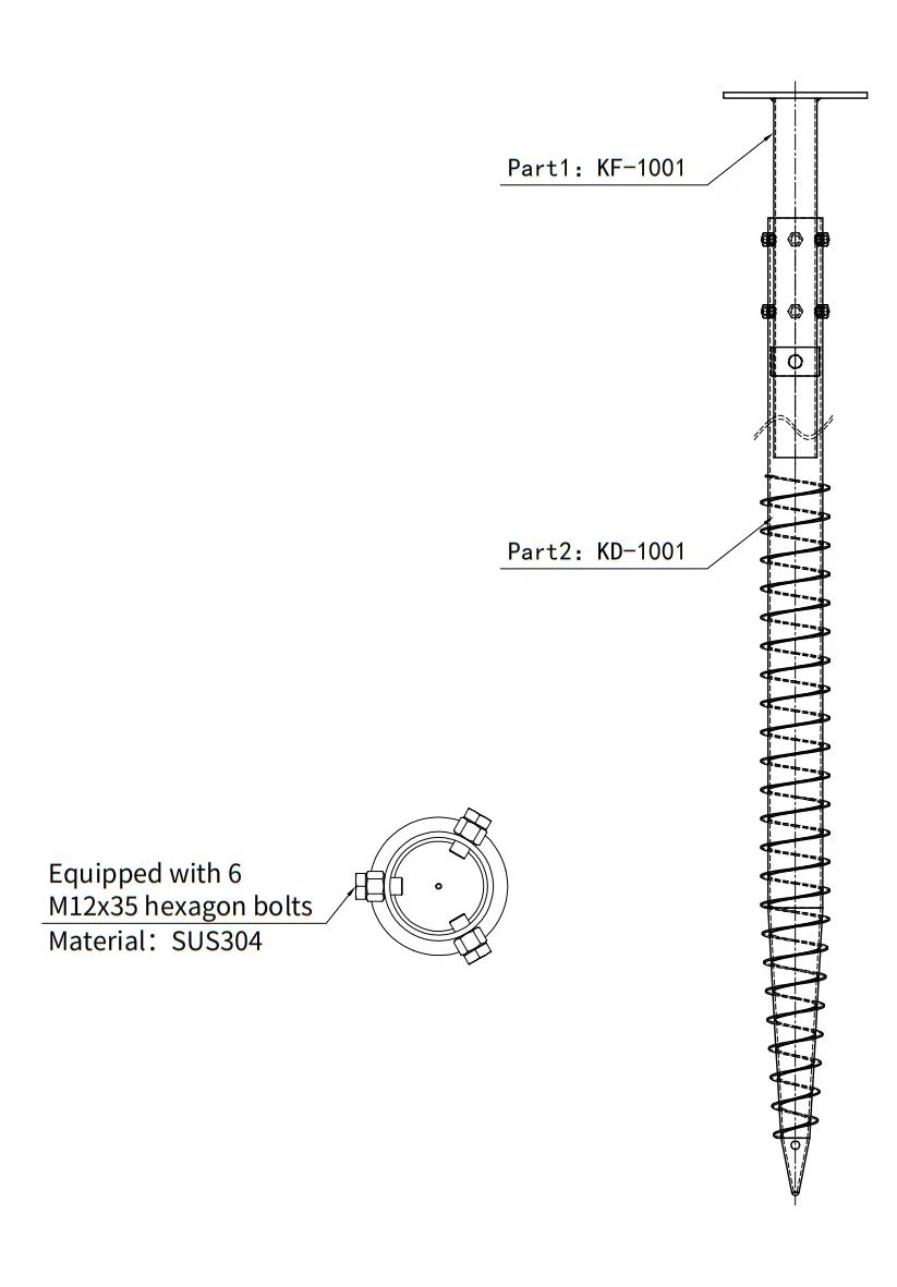 Solar Ground Mounting Adjustable Ground Screw