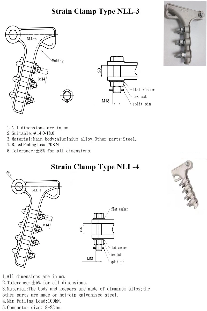 Suspension Grip Dead End Anchoring Cable Strain Tension Aluminum Alloy Wedge Clamp