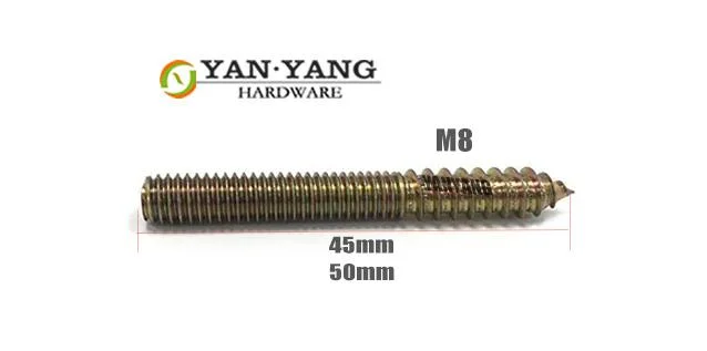 Yanyang M10 Double Bolts Threaded Self Tapping Wood Screws Hanger Bolts