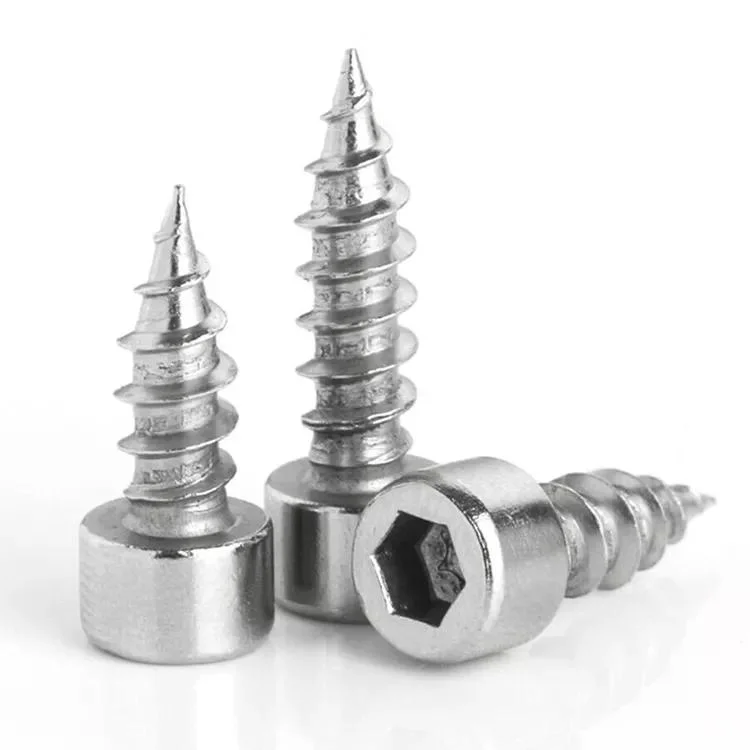 M2 M2.6 M3 M3.5 M4 M5 M6 304 Stainless Steel Allen Hex Socket Cap Head Self Tapping Screws