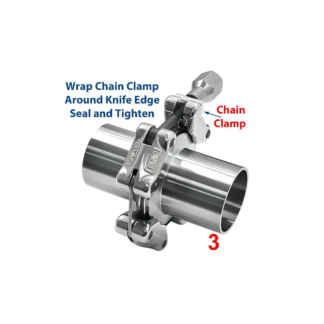 Rycome Flange Component Fitting China Distributor Kf80cc Kf100cc Kf125cc Kf160cc Kf200cc Kf250cc Large Stainless Steel Kf Vacuum Chain Clamp for Pipe Fittings