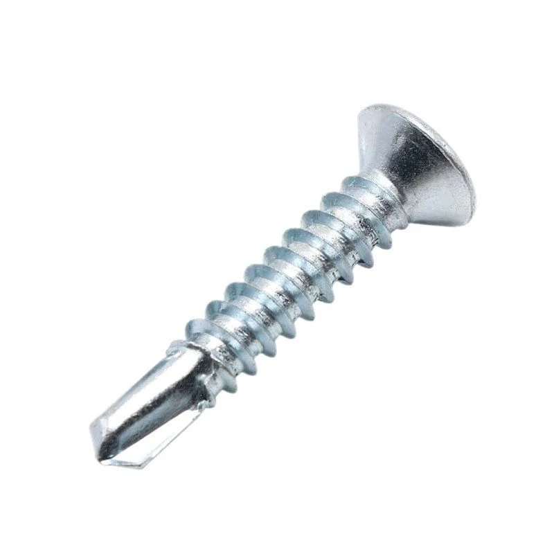 Blue White Zinc Plus Hard Cross Countersunk Groove Swallow Tail Self Tapping Self Drilling Screw Flat Head Drill Tail Screw