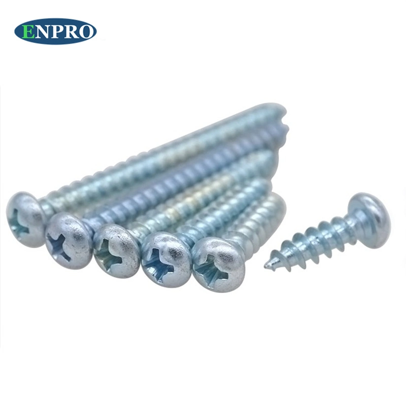 DIN7981 Blue Zinc Plated 150mm Easy Drive 4.8 Grade Phillips 6-32 Long Metal Steel Pan Head M2 M3 M4 M5 Self-Tapping Self Tapping Screws