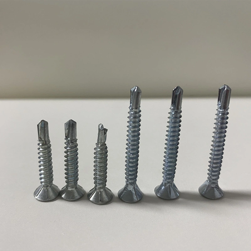 White Blue Zinc Plated Skipproof Csk Flat Head Self Drilling Screw for Metal Self Tapping Screw Roofing Screw