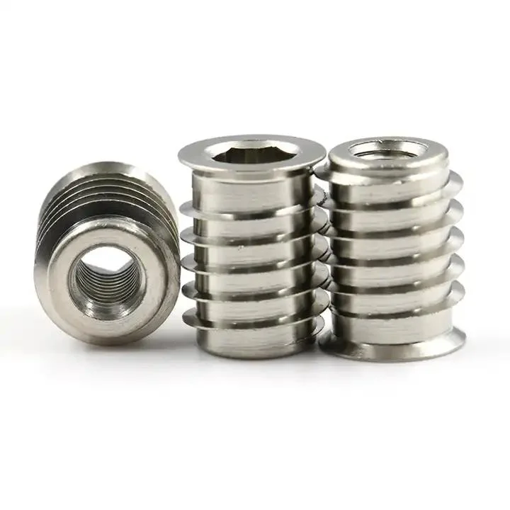 Stainless Steel Carbon Steel Hex Drive Stainless Steel Brass Threaded Self Tapping Insert Nuts for Hard Woods