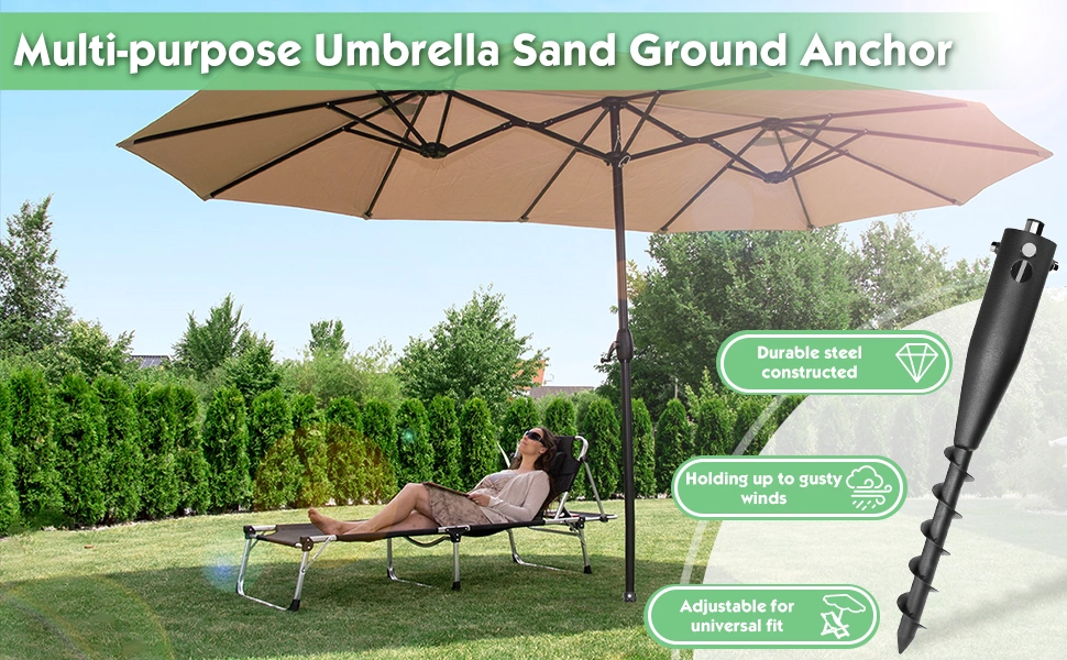 Heavy Duty Steel No Dig Beach Sand Ground Anchor for Umbrellas