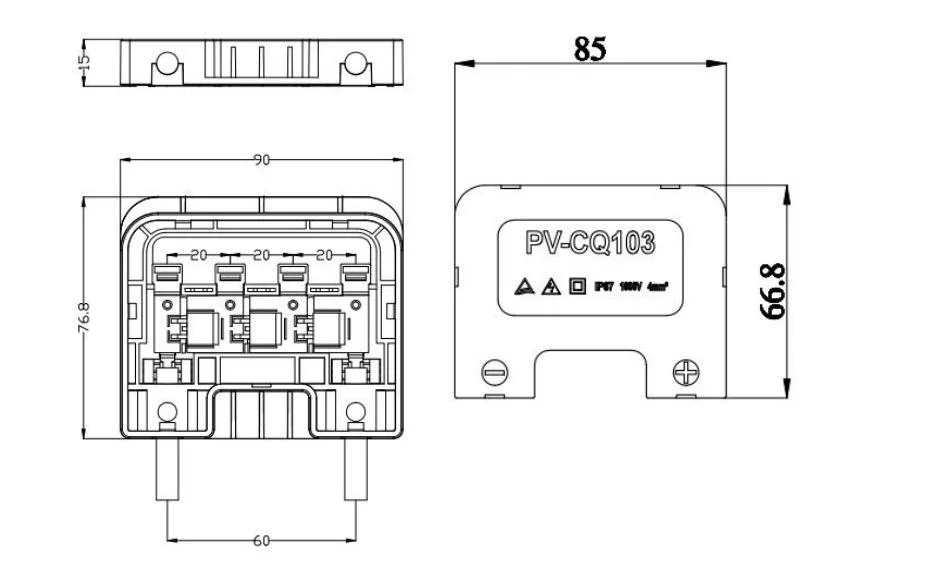 IP65 Photovoltaic Solar Cell Panel Waterproof PV Junction Box