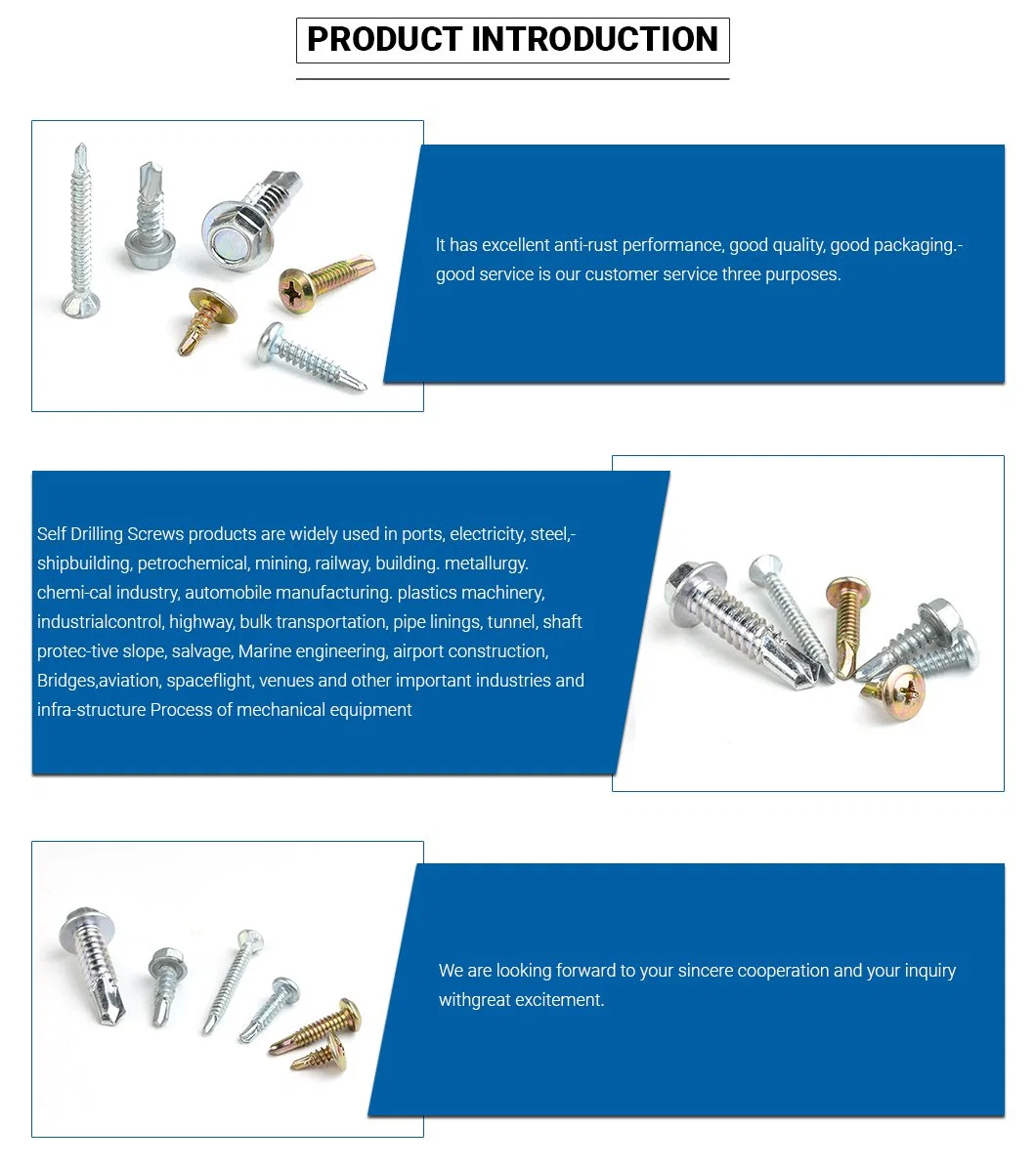 SS304 Stainless Steel Hex Flange Self Tapping Screw Tapping Screws