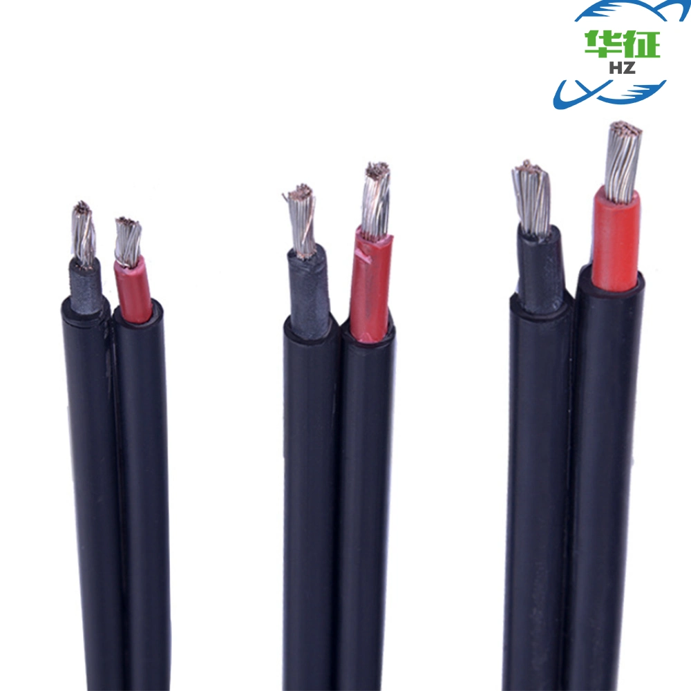 Solar Cable 14/12/10 AWG Double Wire PV Cable Red and Black Insulation Tinned Copper Wire for Photovoltaic Panel Connection