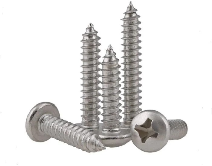 China Fitting Fastener A2-70 Cross Recess Pan Head Self Tapping Screw Stainless Steel 304 Round Head Sheet Metal Screw with Cheap Price