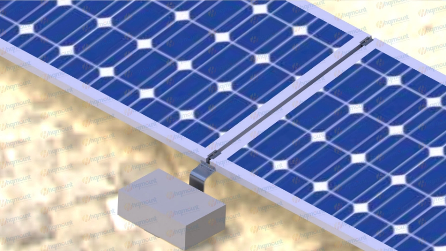 Solar Mounting Ballast Type System Solar Concrete Roof Mount on Flat Roof