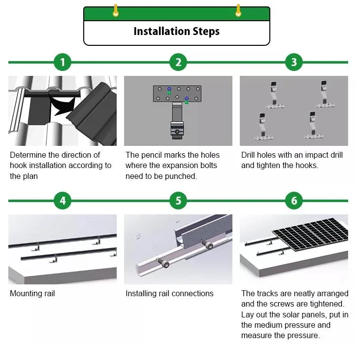 Solar Panel Bracket Mounting Racks Stainless Steel Rooftop Racking Double Adjustable Solar Hooks