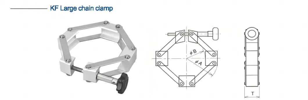 Rycome Flange Component Fitting China Distributor Kf80cc Kf100cc Kf125cc Kf160cc Kf200cc Kf250cc Large Stainless Steel Kf Vacuum Chain Clamp for Pipe Fittings