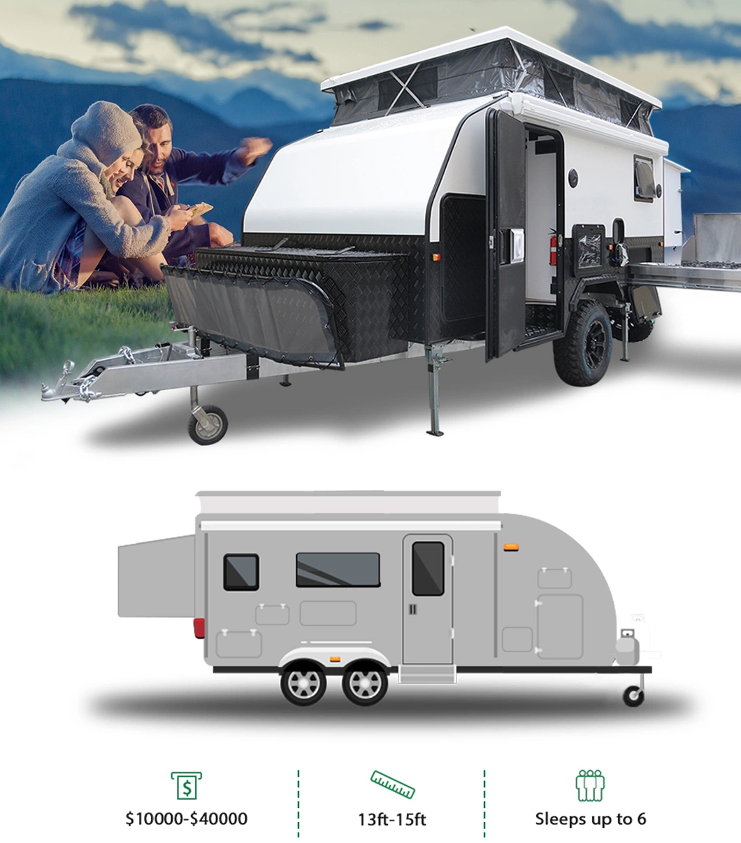 Offroad Family Lightweight Hybrid Pop Top Caravan Trailer Camper RV Van for 4 People