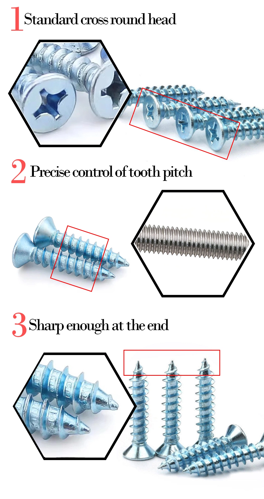 Automotive Interior Fasteners Hot DIP Galvanized Bolt Self Drilling Screw