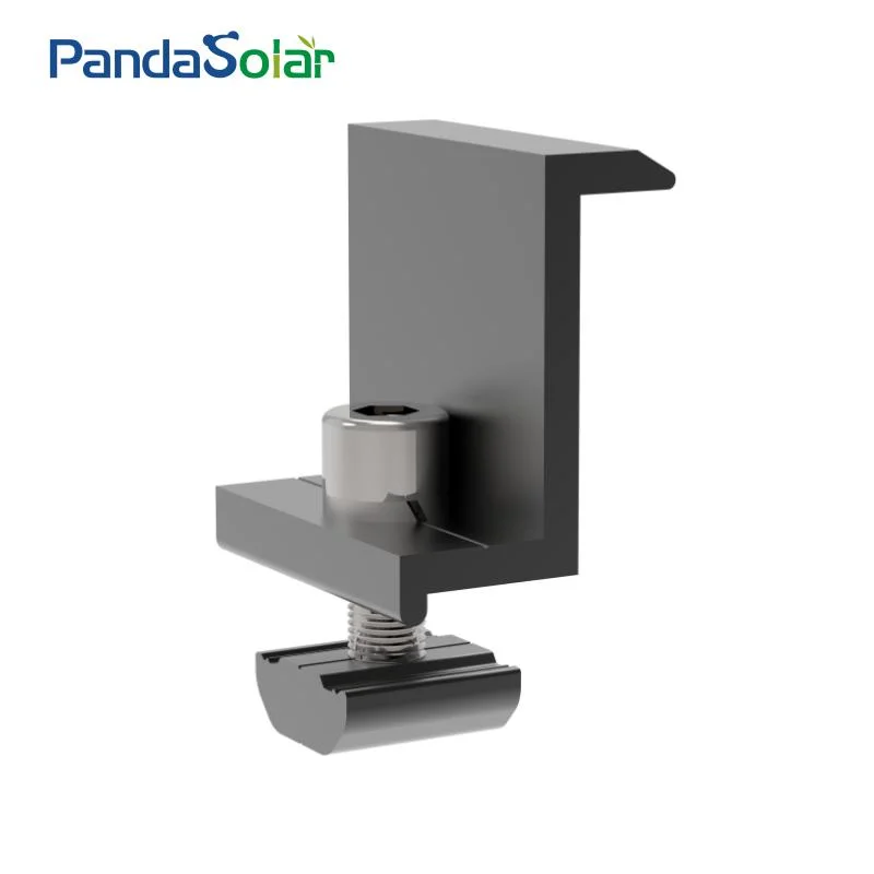 High Quality PV Mounting Brackets Black Aluminum Solar MID and End Clamp