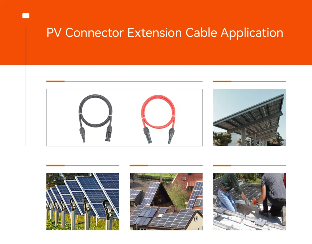 Solar Panel Extension Cable 4mm2 6mm2 PV Connector