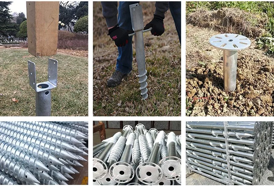 Ground Screw Pile Galvanized Galvanized Helical Screw Pile for Fence Foundation