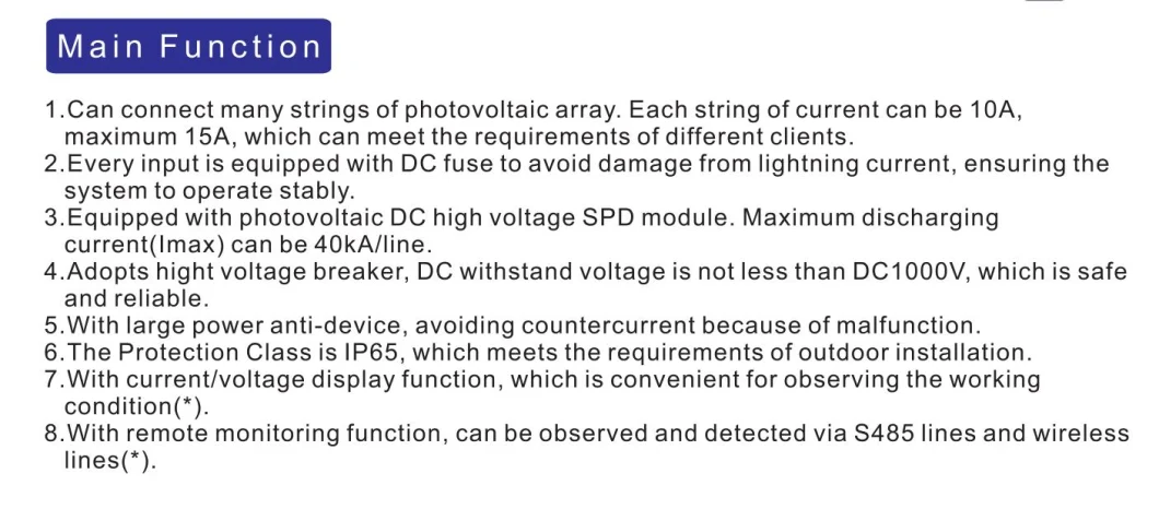 MPPT PV Smart Junction Box 16 Input Lighting Surge Protection Monitor Solar Combiner Box