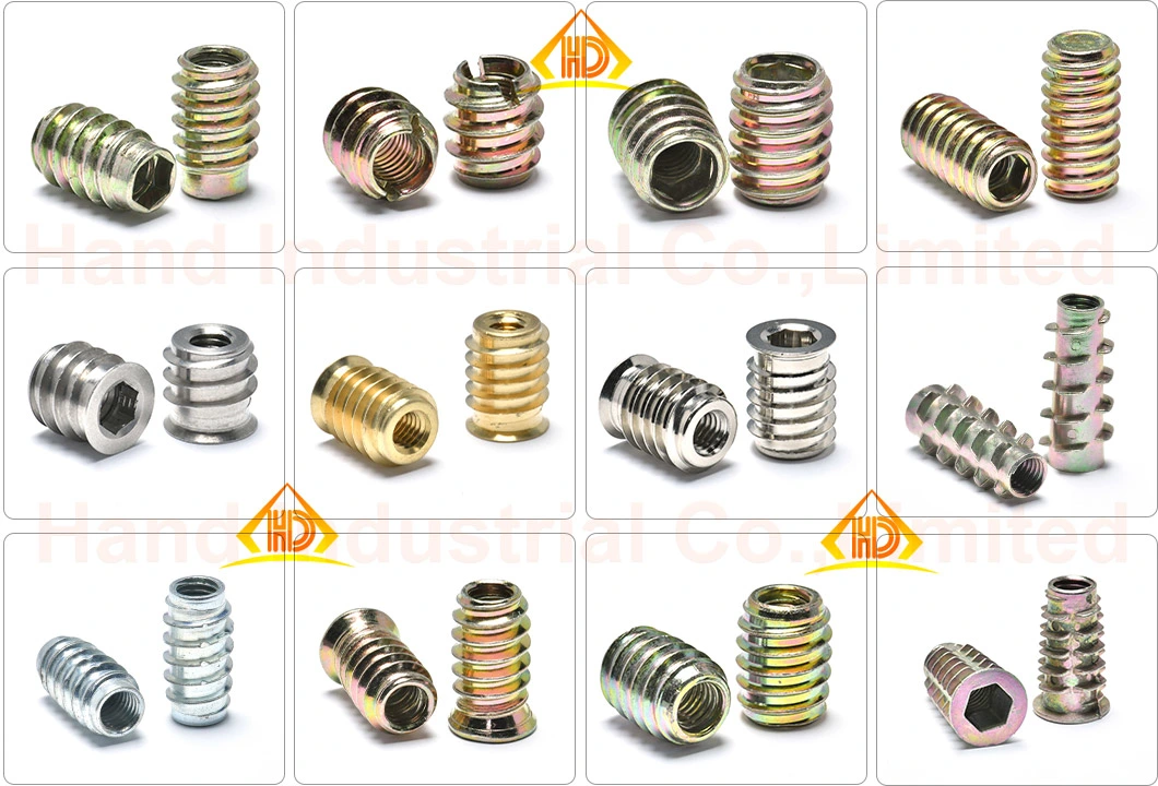 M6 M8 Carbon Steel Thread Insert M5 Self Tapping Inserts Wood Nut