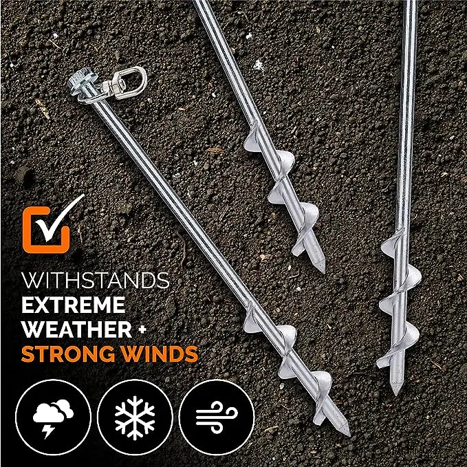 Metal Swing Anchor Heavy Duty Tent Stakes Ground Anchors Screw