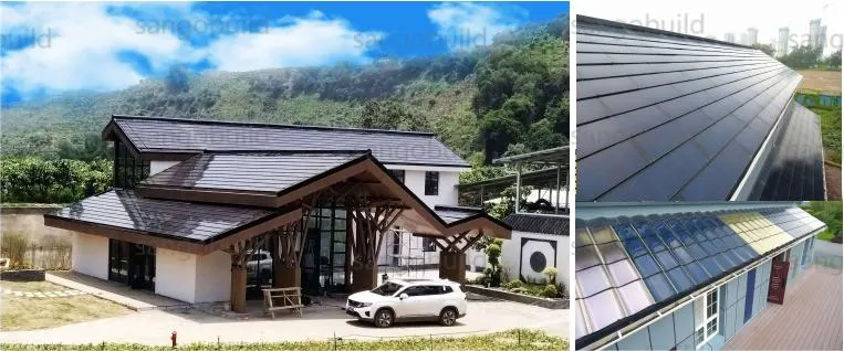 Slovakia Solar Roof Tile off Grid Energy System and Green Energy Building Material Solar Shingle Panels Roof Tiles Mounting