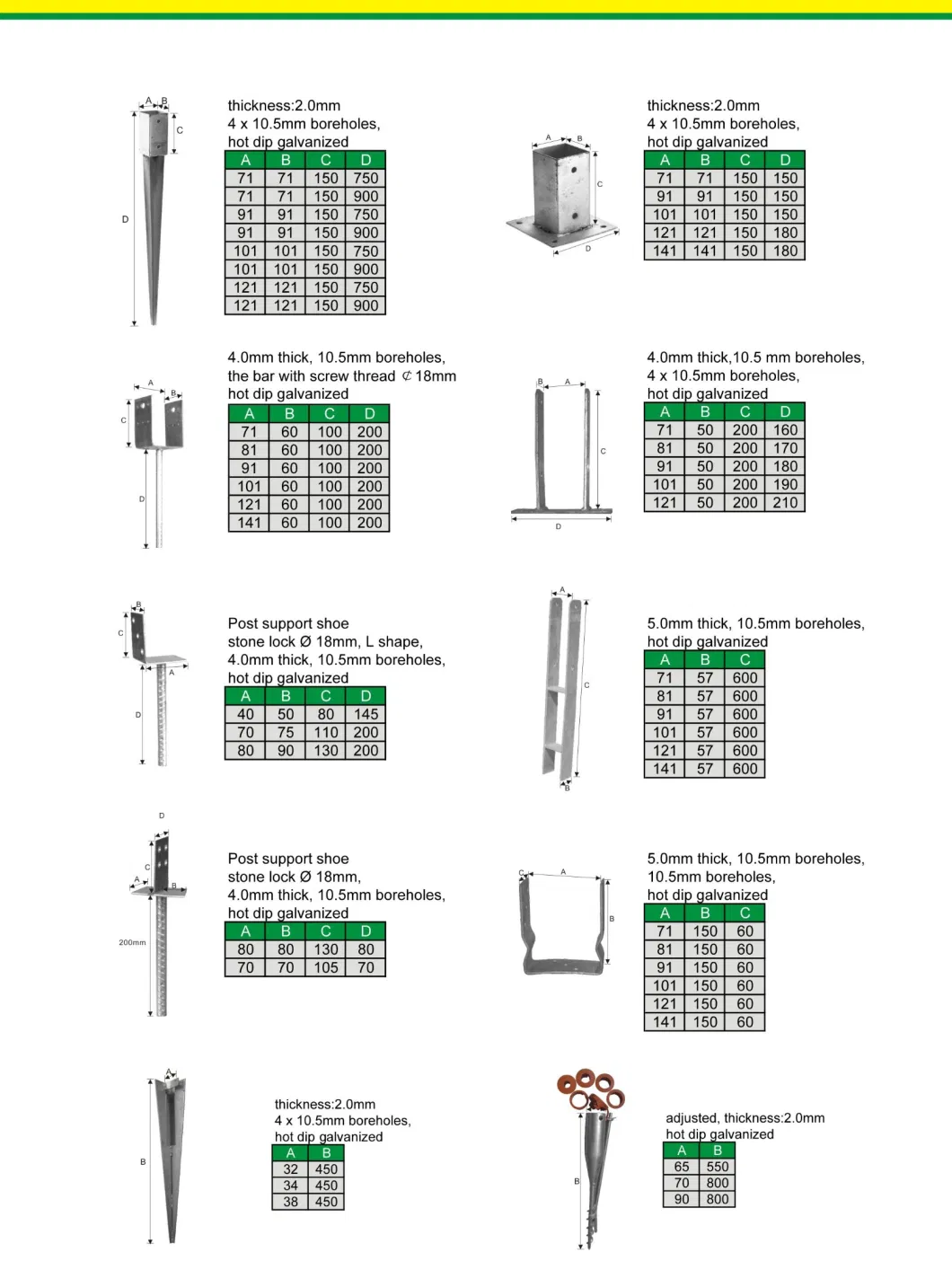 Hot DIP Galvanized Metal Ground Pole Anchor for Garden