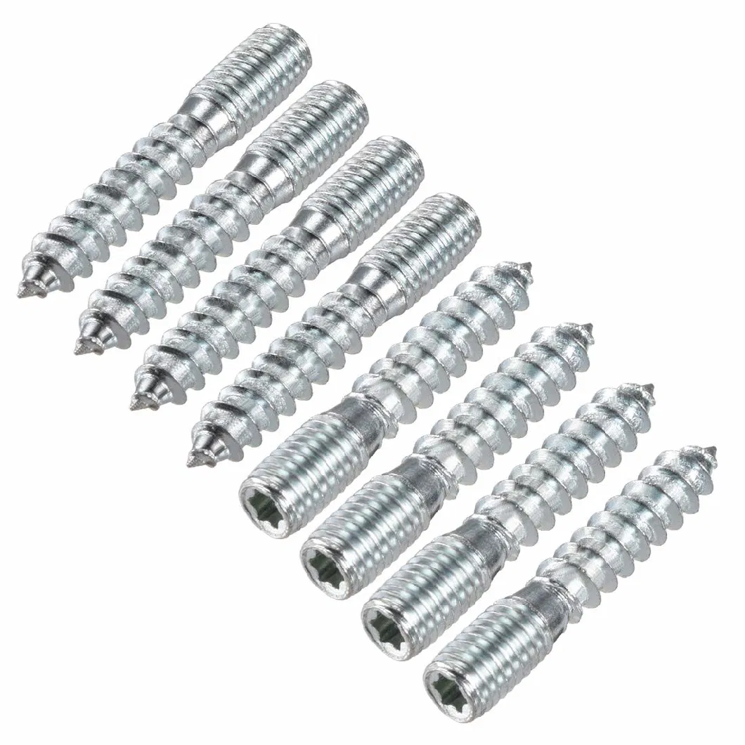 M6 Hanger Bolts Length 1-3/8&quot; (35mm) Double Head Bolts Self-Tapping Furniture Bolts