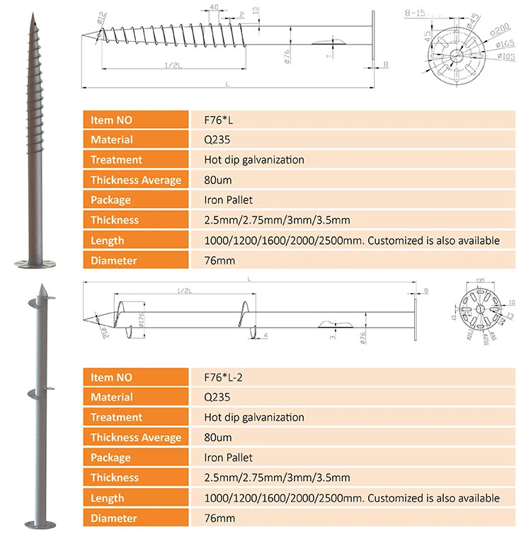 Profession Manufacturer OEM Ground Screw Piple for Solar Power Construction