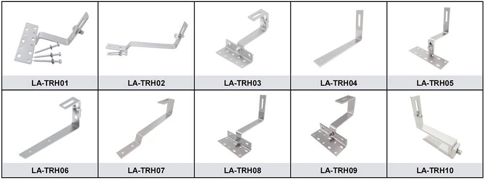 Solar Aluminum Tile Roof Hook Adjustable Aluminum 6005-T5 Material Solar Roof Mount