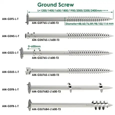 Adjustable Ground Anchors Foundation Pile Galvanized Solar Ground Screw