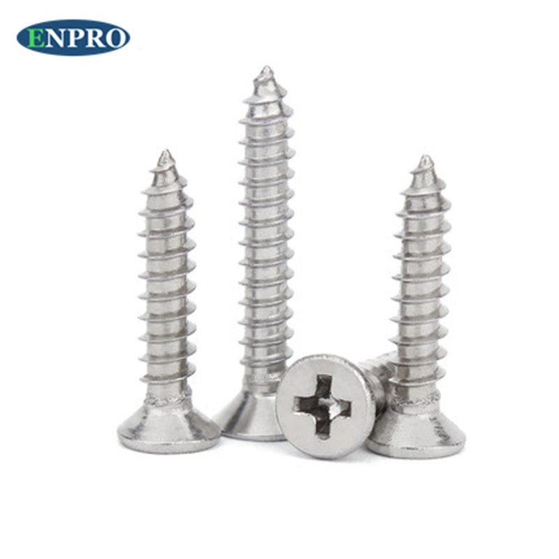 All Size Stainless Steel Carbon Steel Zinc Plated Galvanized M2 M2.5 M3 M3.5 Phillips Countersunk Flat Head DIN 7981 Self Tapping Screws