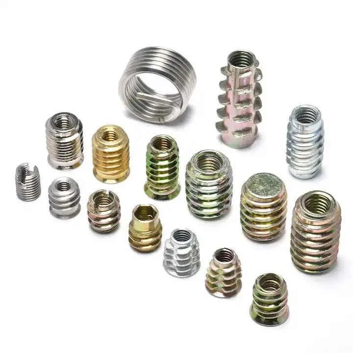 Stainless Steel Carbon Steel Hex Drive Stainless Steel Brass Threaded Self Tapping Insert Nuts for Hard Woods