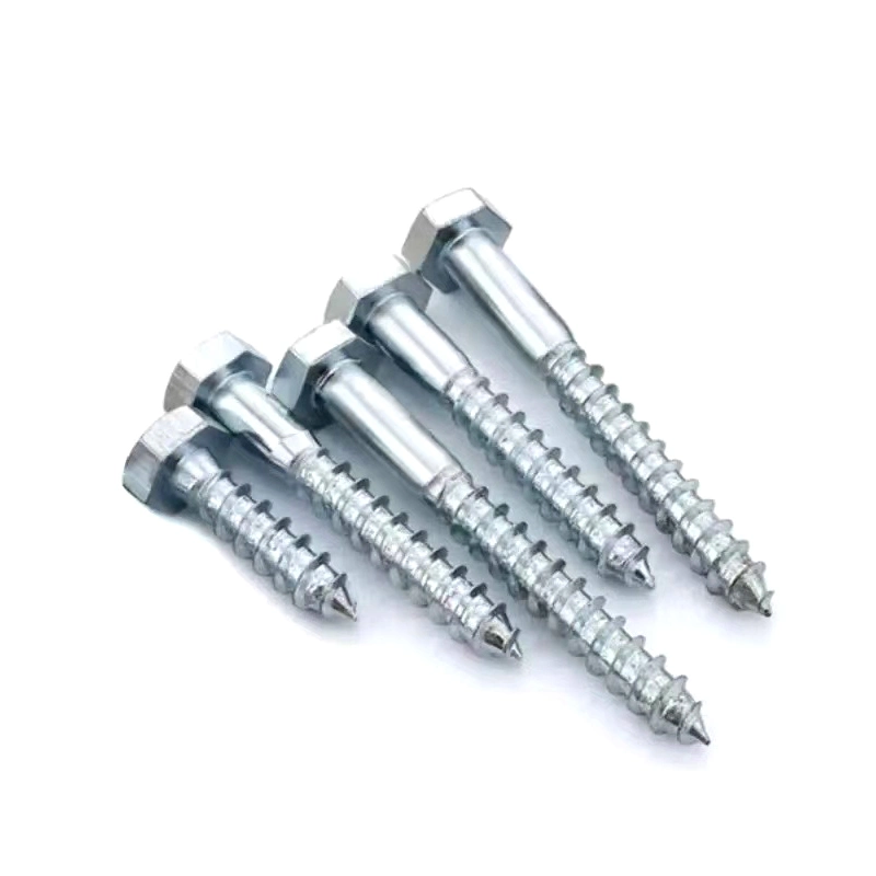 China Custom DIN571 White Zinc Plated Galvanized Hex Head Self Tapping Tornillos PARA Madera Wood Screw