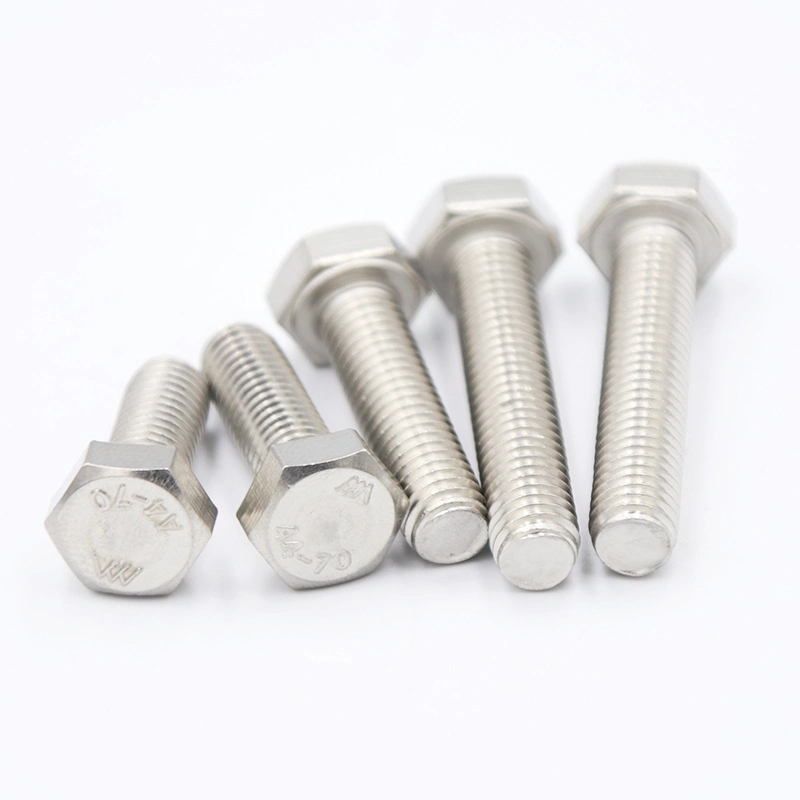 DIN933 DIN931 OEM Fasteners Ss201 SS304 SS316 Stainless Steel Hex Bolt