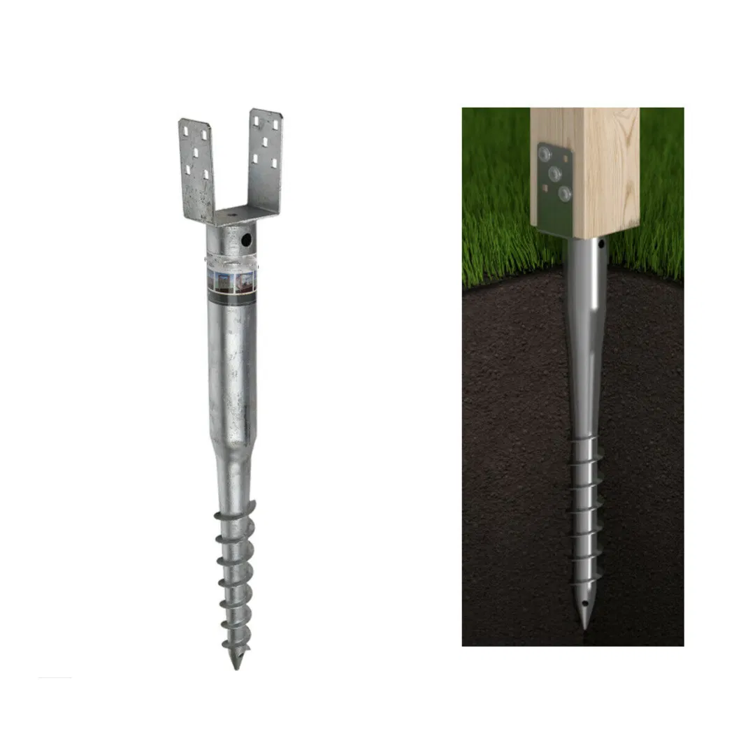 No Dig Ground Anchor U-Model Screw in Post Stake Ground Screw for Mailbox Posts and Fence Posts